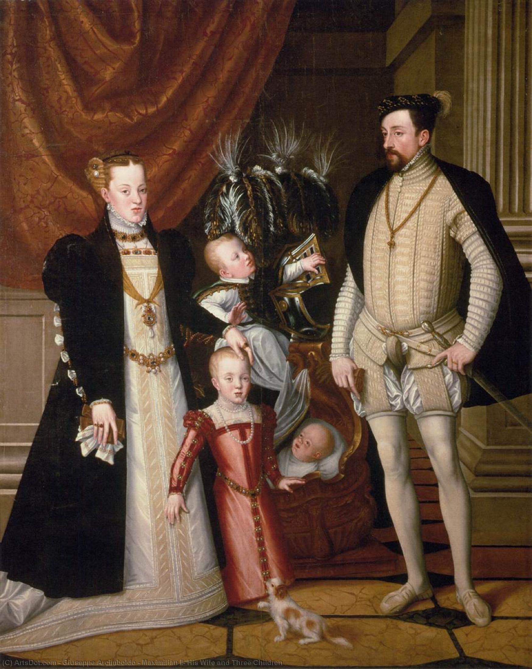 Maximilian Ii, His Wife And Three Children — Giuseppe Arcimboldo