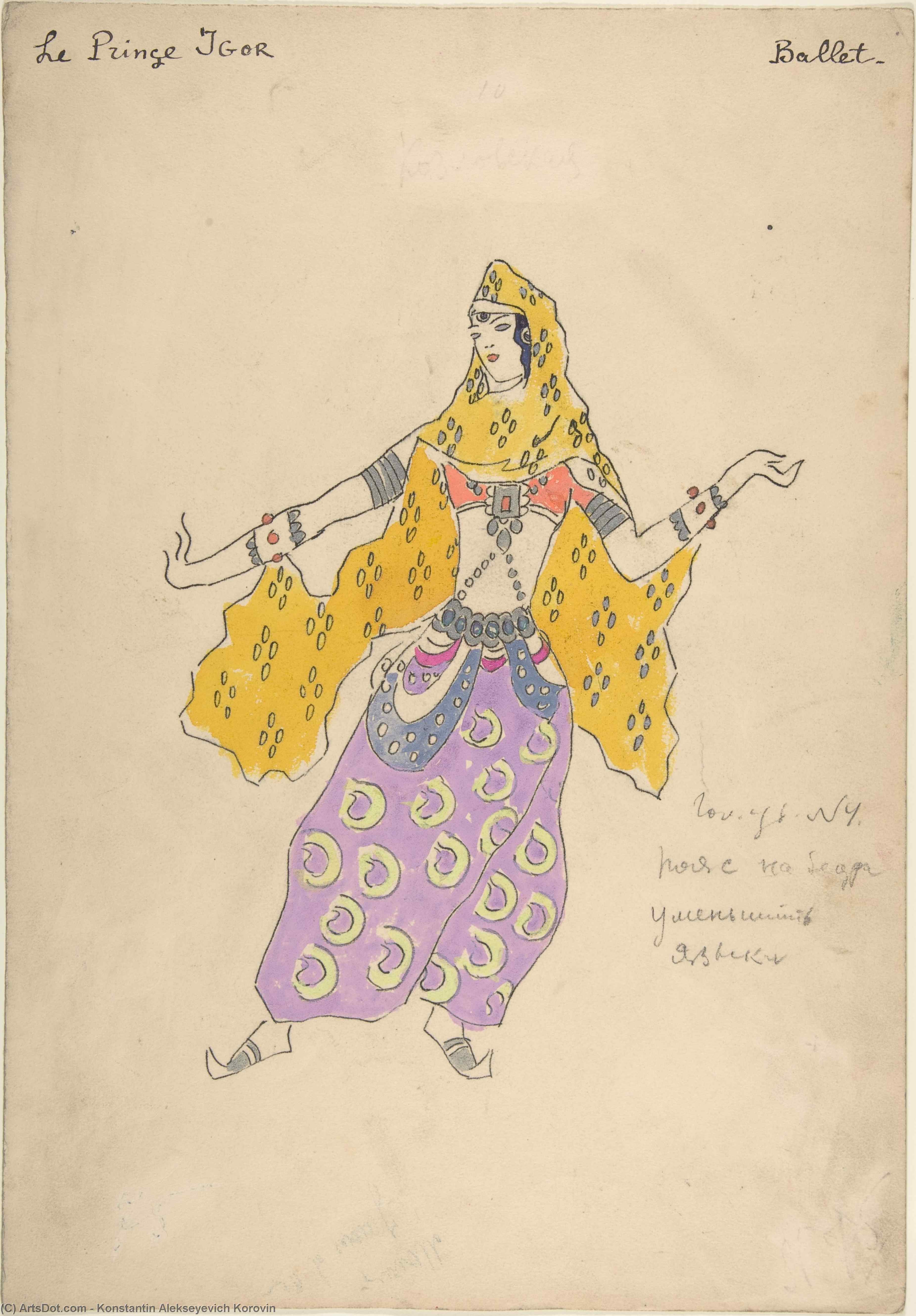 Costume Design For Polovtsian Girl In ''prince Igor'' — Konstantin Alexeievitch Korovin
