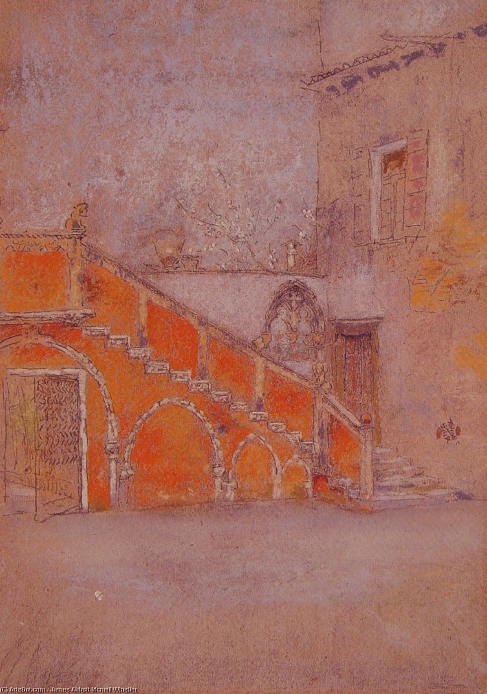 The Staircase Note In Red — James Abbott Mcneill Whistler