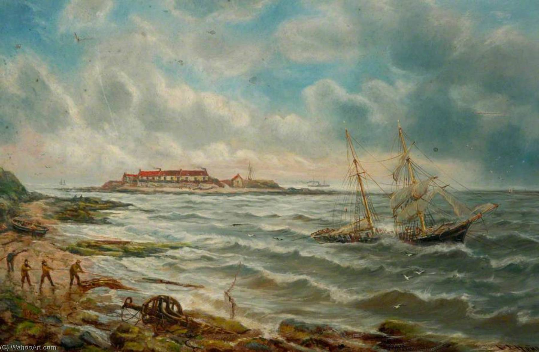 Foundering Off St Mary's Island — Bernard Benedict Hemy