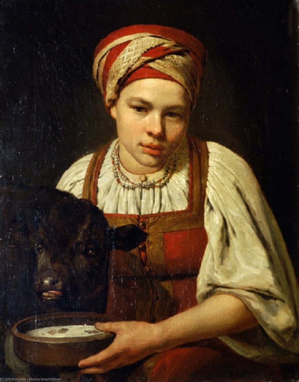 A Peasant Girl With A Calf — Alexei Venetsianov