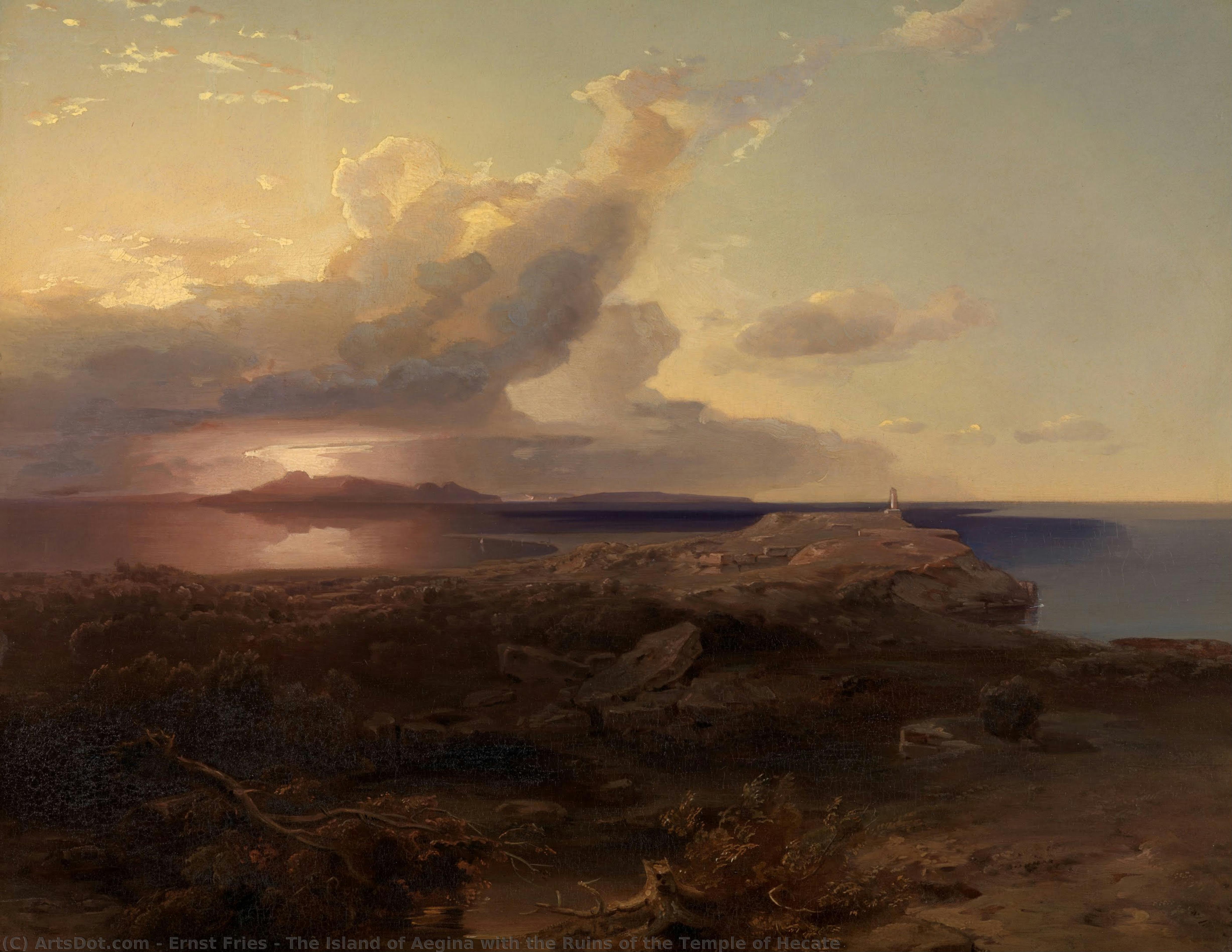 The Island Of Aegina With The Ruins Of The Temple Of Hecate — Ernst Fries