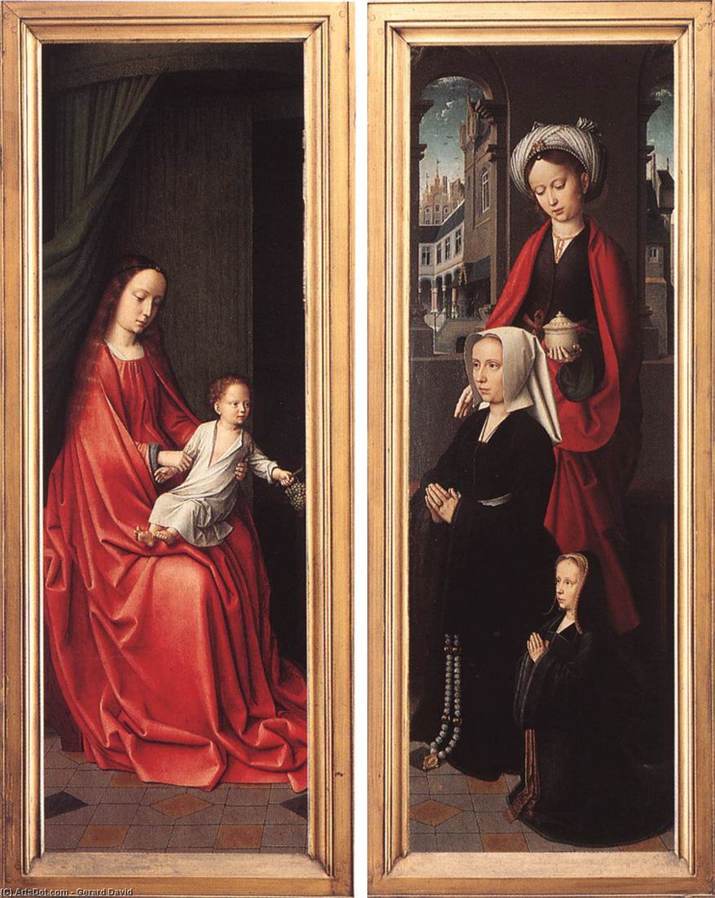 Tríptico De Jan Des Trompes (reverso De Los Paneles) — Gerard David