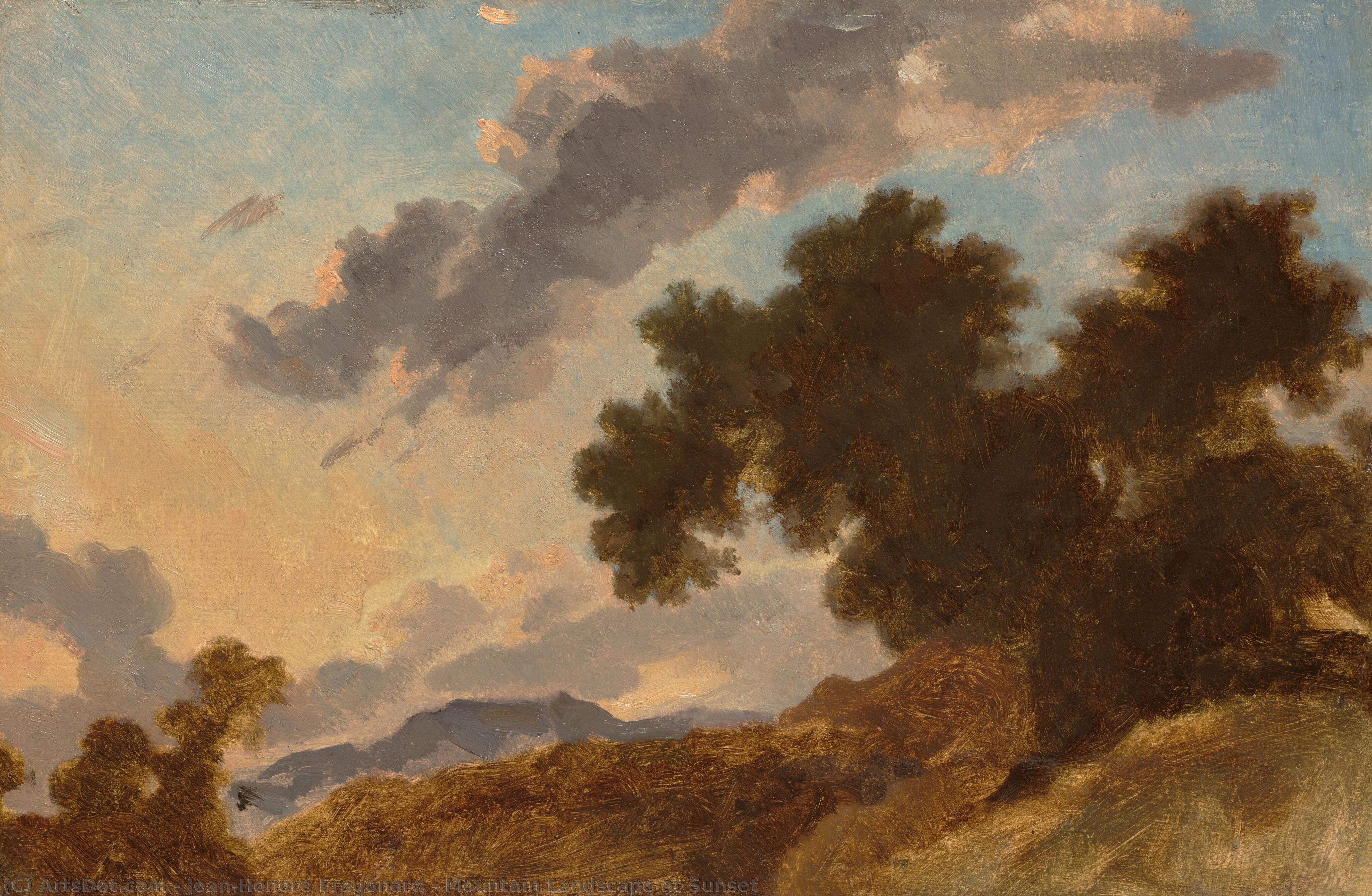 Mountain Landscape At Sunset — Jean-honoré Fragonard