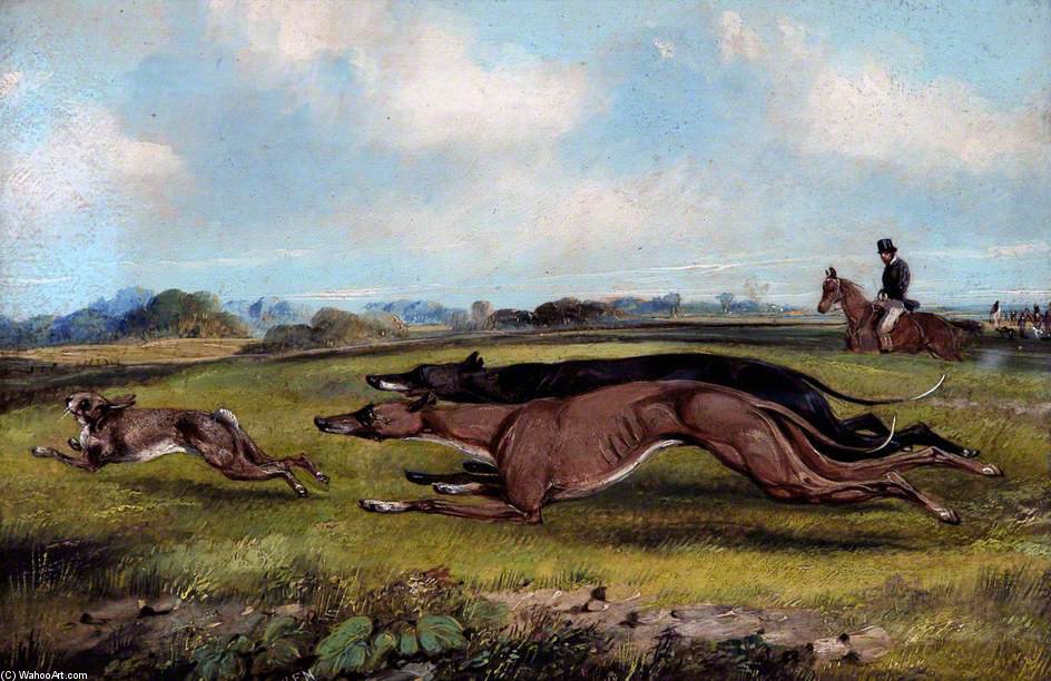 Two Greyhounds Coursing A Hare — Samuel Henry Gordon Alken