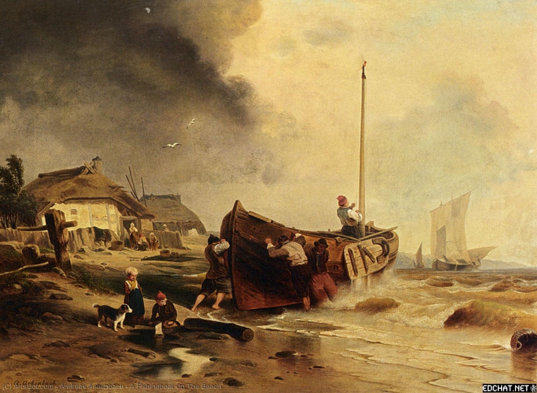 A Fishingboat On The Beach — Andreas Achenbach