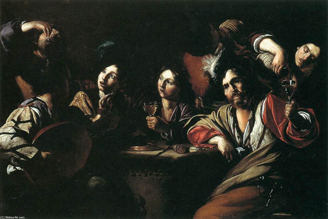 Tavern Scene With A Lute Player — バルトロメオ・マンフレディ
