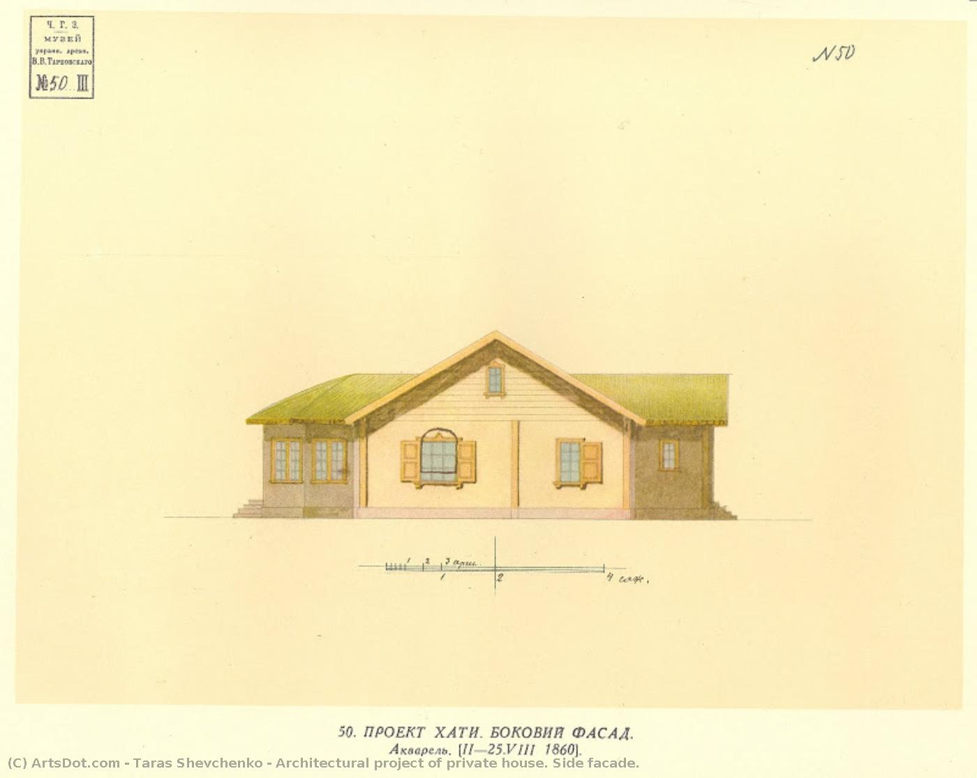 Architectural Project Of Private House. Side Facade. — Taras Hryhorovych Shevchenko