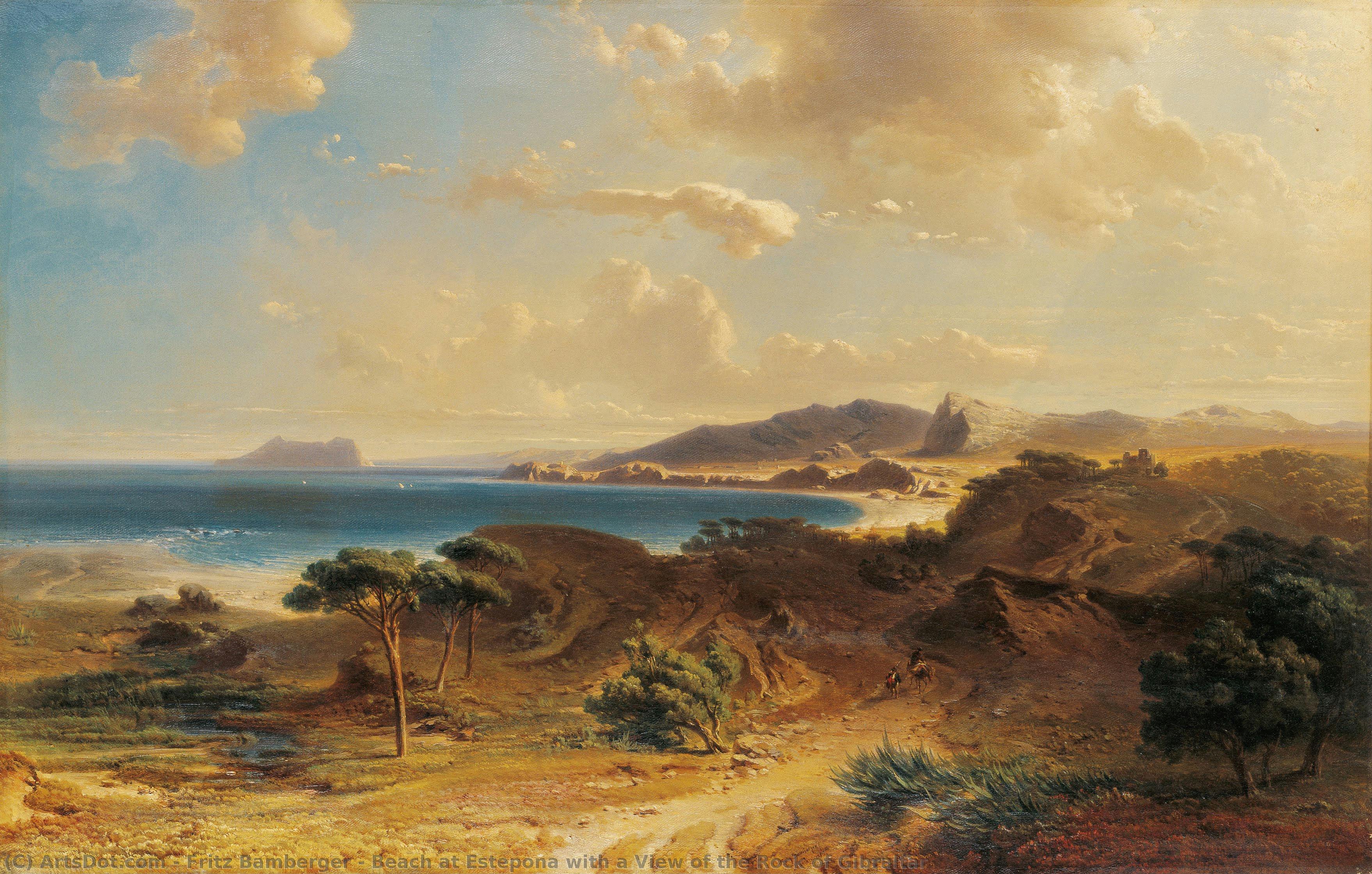 Beach At Estepona With A View Of The Rock Of Gibraltar — Fritz Bamberger