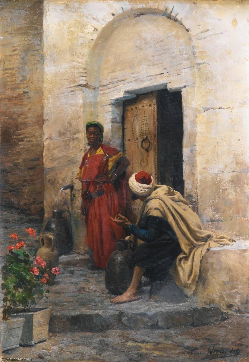 Conversation A La Fontaine — Eugène Girardet