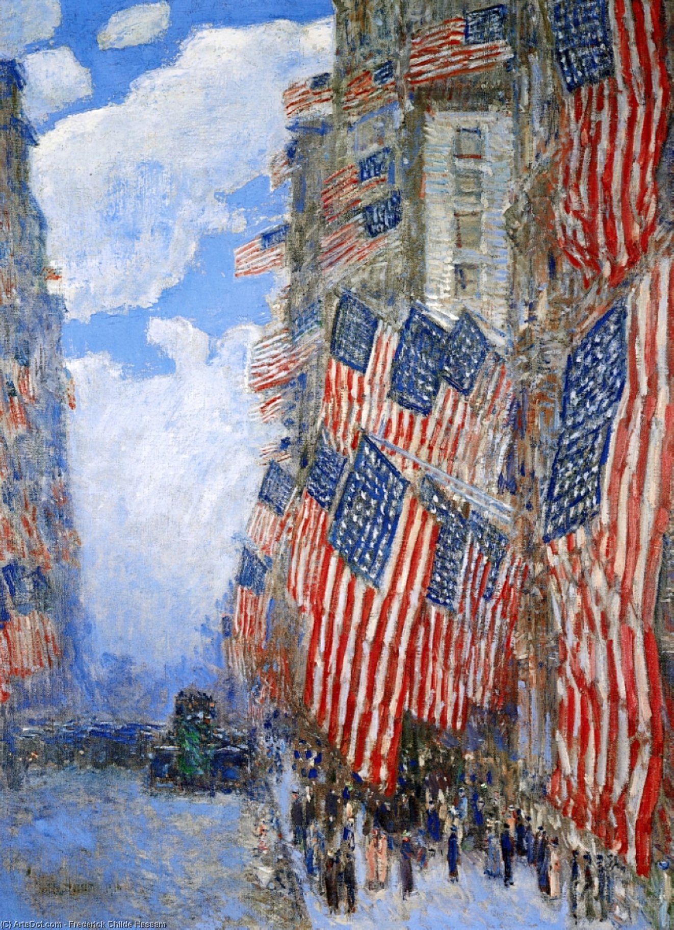 Der Vierte Juli 1916 (auch Bekannt Als Die Größte Zurschaustellung Der Amerikanischen Flagge, Die New York Je Gesehen Hat, Höhepunkt Der Preparedness-parade Im Mai) — Frederick Childe Hassam