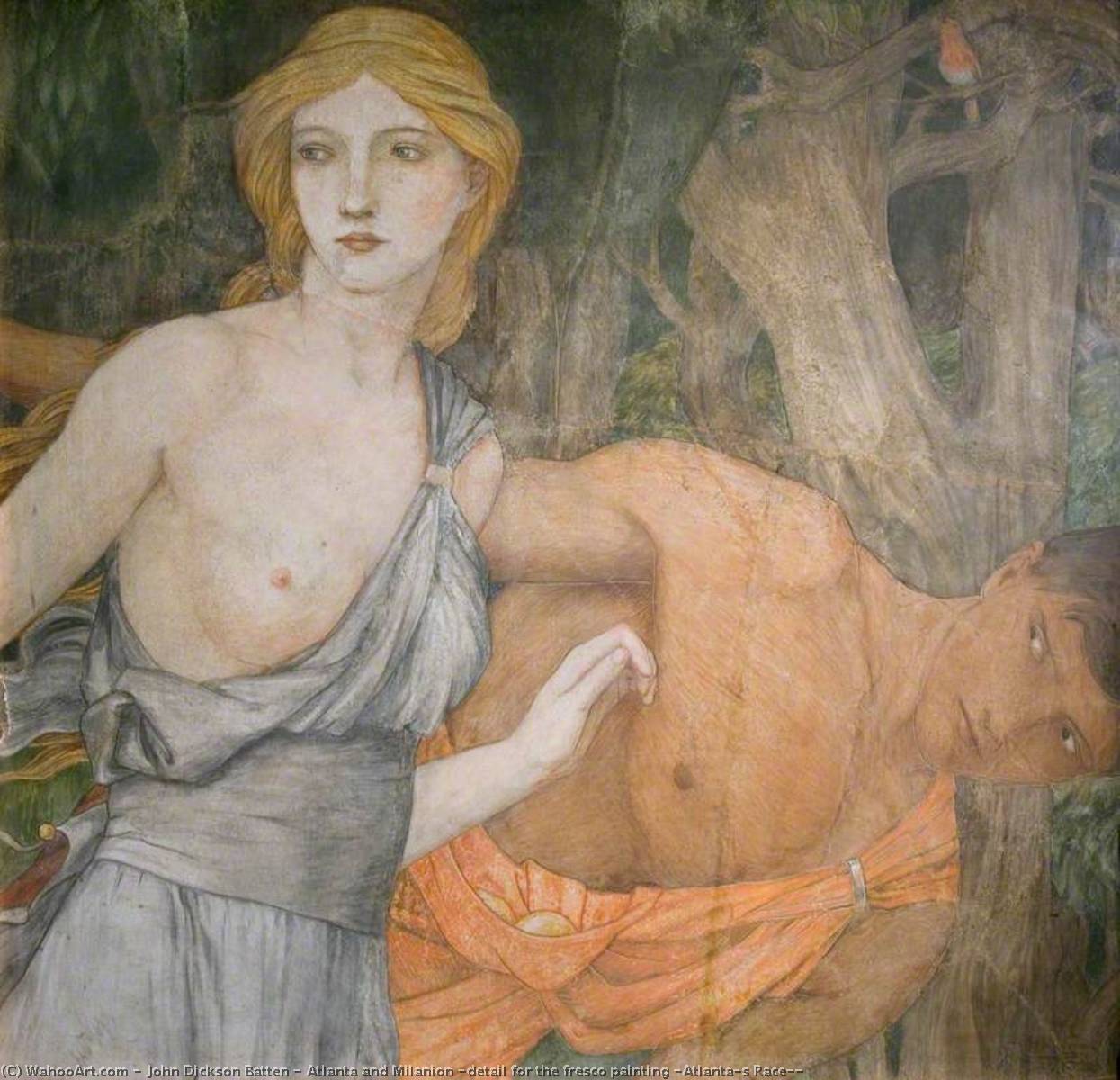 Atlanta And Milanion (detail For The Fresco Painting 'atlanta's Race') — John Dickson Batten