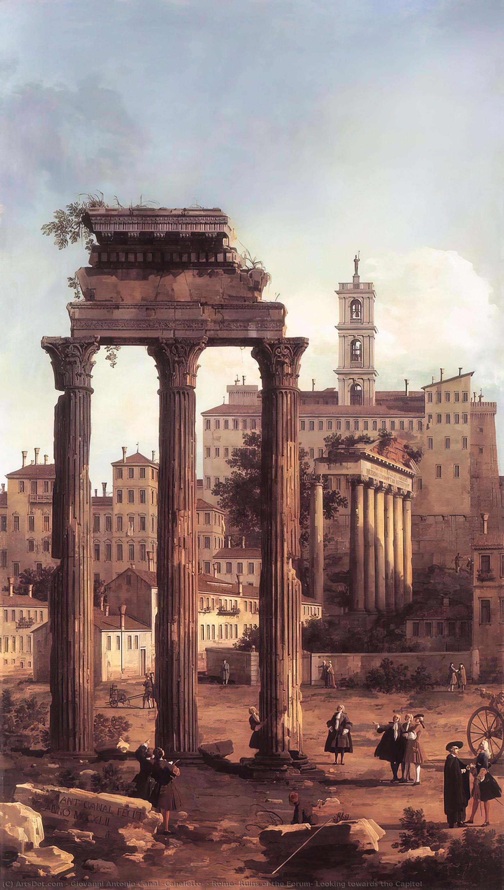Roma: Ruinas Del Foro, Mirando Hacia El Capitolio — Giovanni Antonio Canal