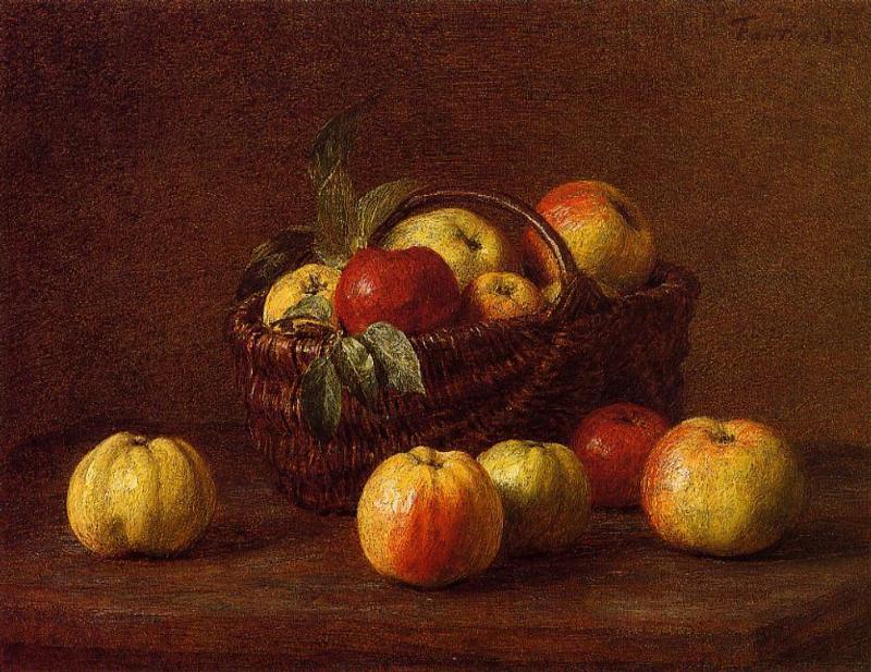 Apples In A Basket On A Table — Henri Fantin-latour