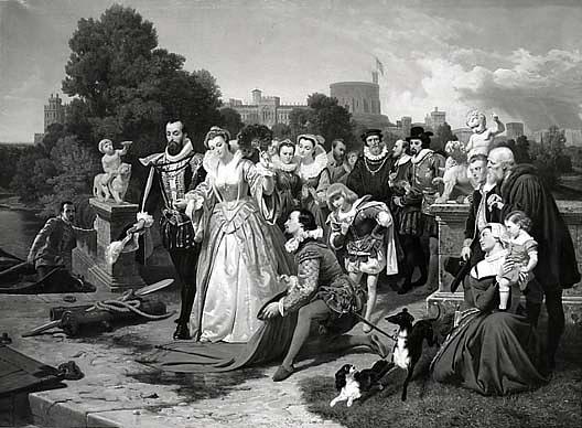 Elizabeth And Raleigh, (painting) — Emanuel Gottlieb Leutze