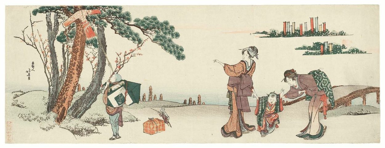 Women And Children Returning From An Inari Shrine Festival — Katsushika Hokusai