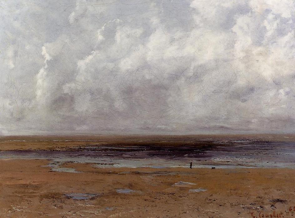 Der Strand Von Trouville Bei Ebbe — Gustave Courbet