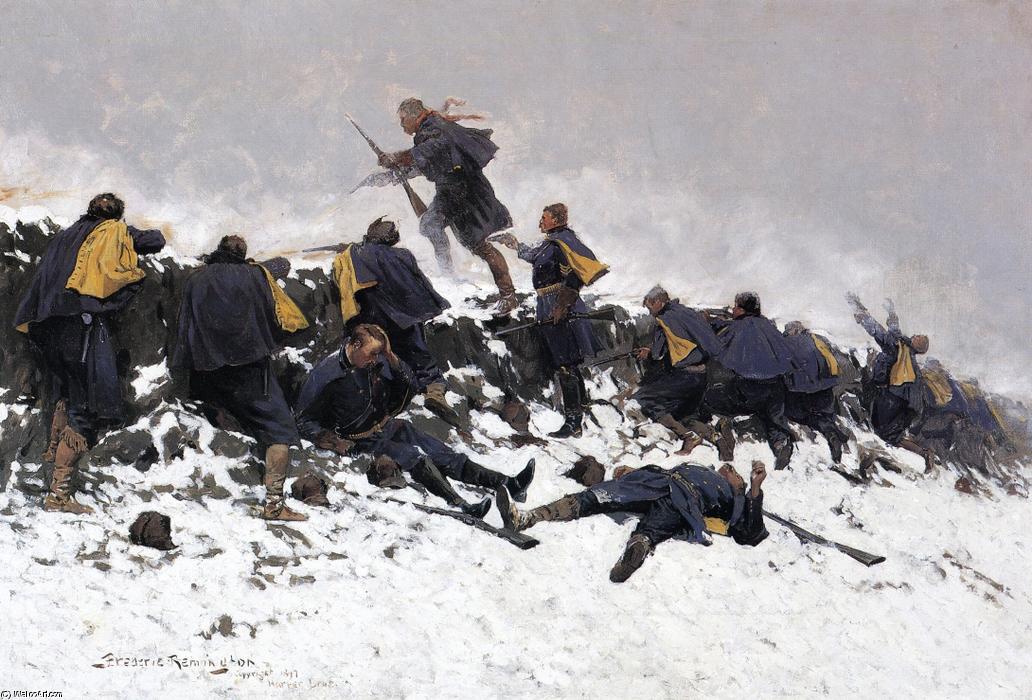 Through The Smoke Sprang The Daring Soldier — Frederic Remington