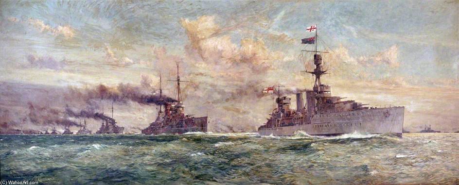 Hms 'cardiff' Leading The Surrendered German Fleet — Charles Edward Dixon