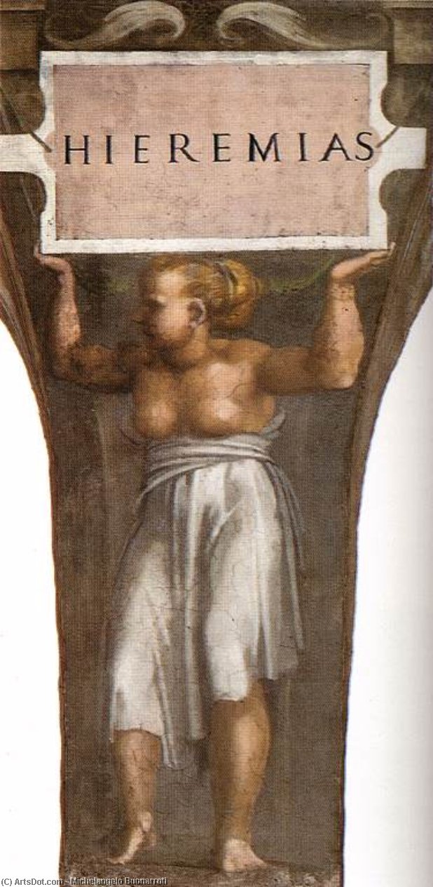 Jeremiah (detail) — Michelangelo Buonarroti