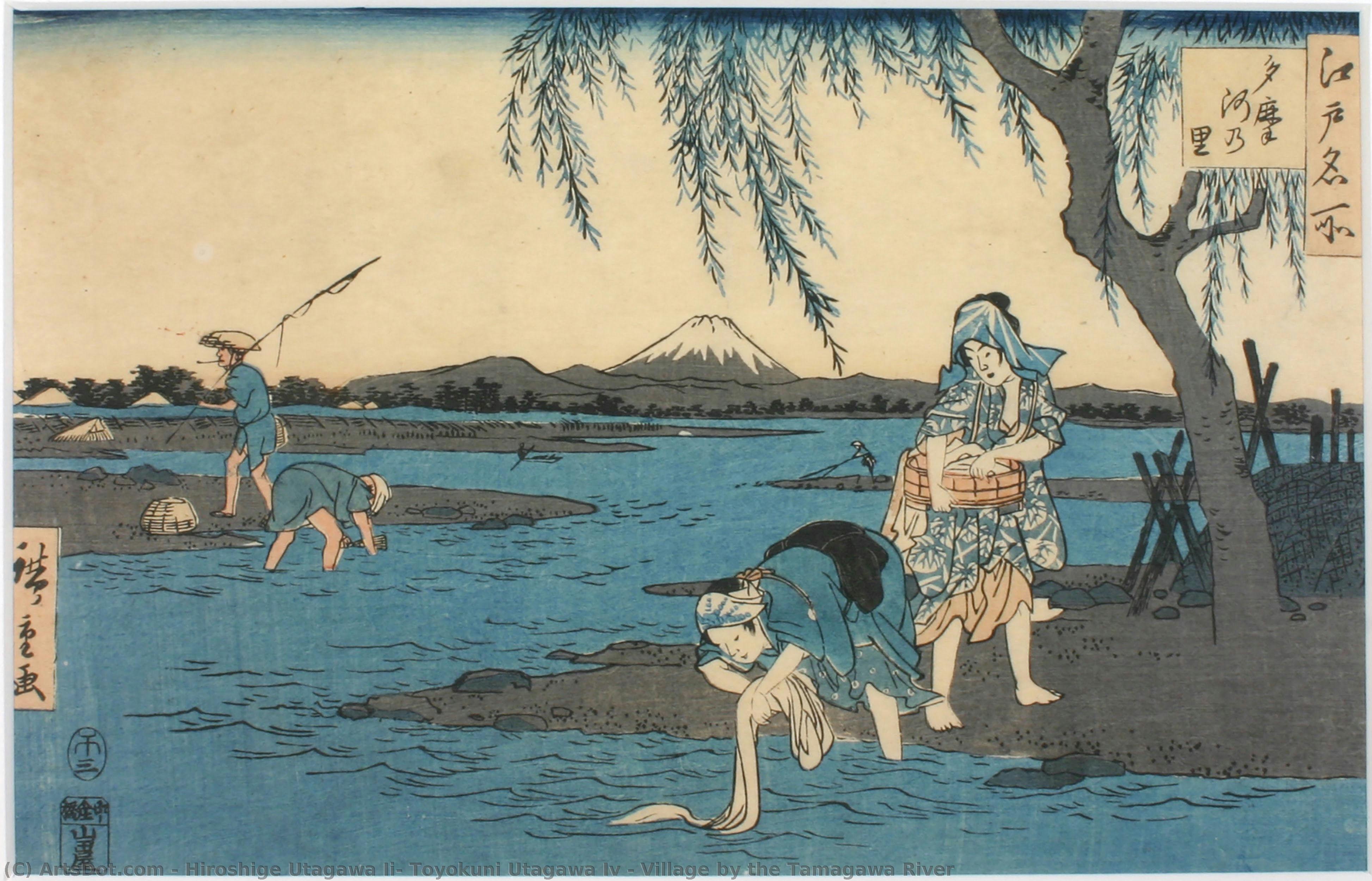 Village By The Tamagawa River — Hiroshige Utagawa Ii, Toyokuni Utagawa Iv