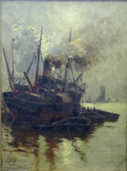 Unloading At Port — Charles John De Lacy