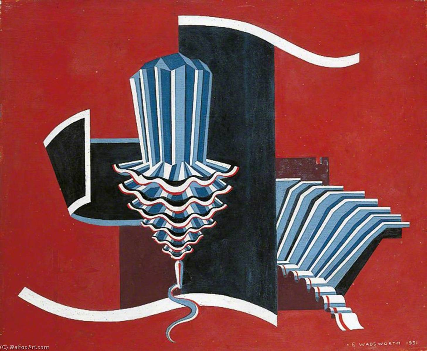 Composition On A Red Ground — Эдуард Александер Вадвортс