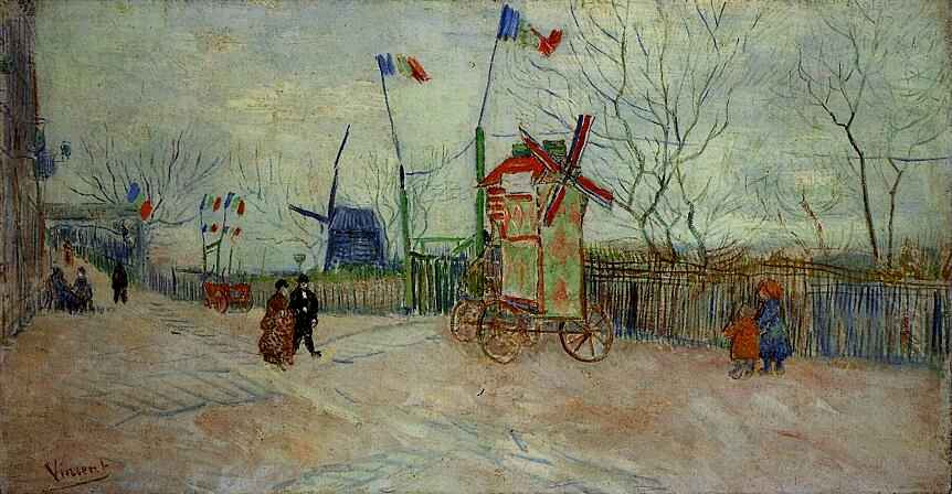 Street Scene In Montmartre Le Moulin A Poivre — Vincent Willem Van Gogh