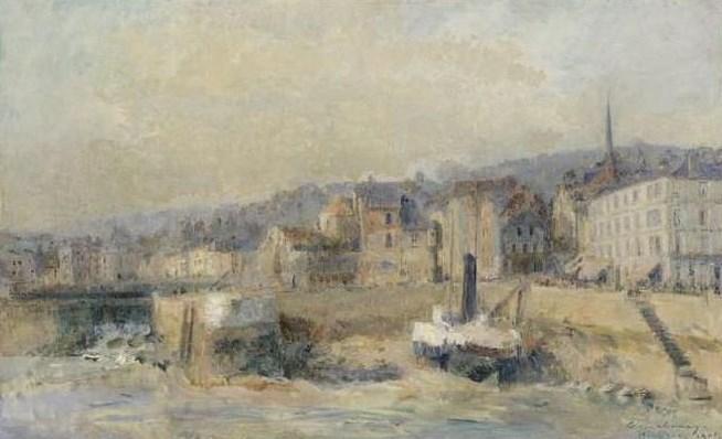 L'avant Le Port De Honfleur À Marée Basse (port Of Honfleur, Low Tide) — Albert-charles Lebourg