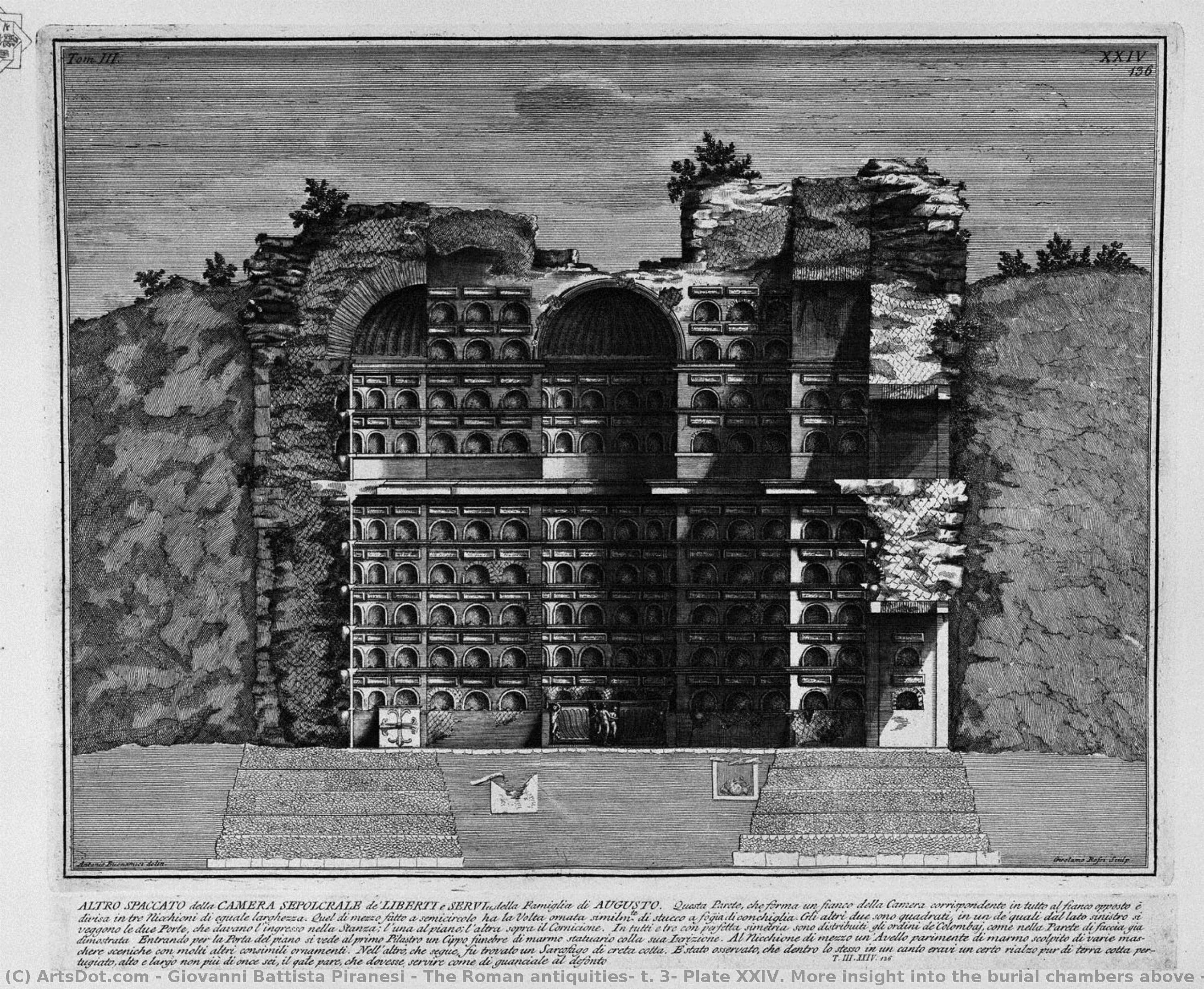 The Roman Antiquities, T. 3, Plate Xxiv. More Insight Into The Burial Chambers Above (drawing By Antonio Buonamici, Inc. By Girolamo Rossi). — Giovanni Battista Piranesi
