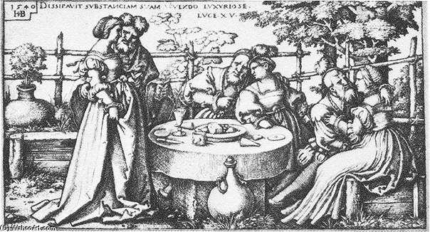 The Prodigal Son Wasting His Patrimony — Hans Sebald Beham
