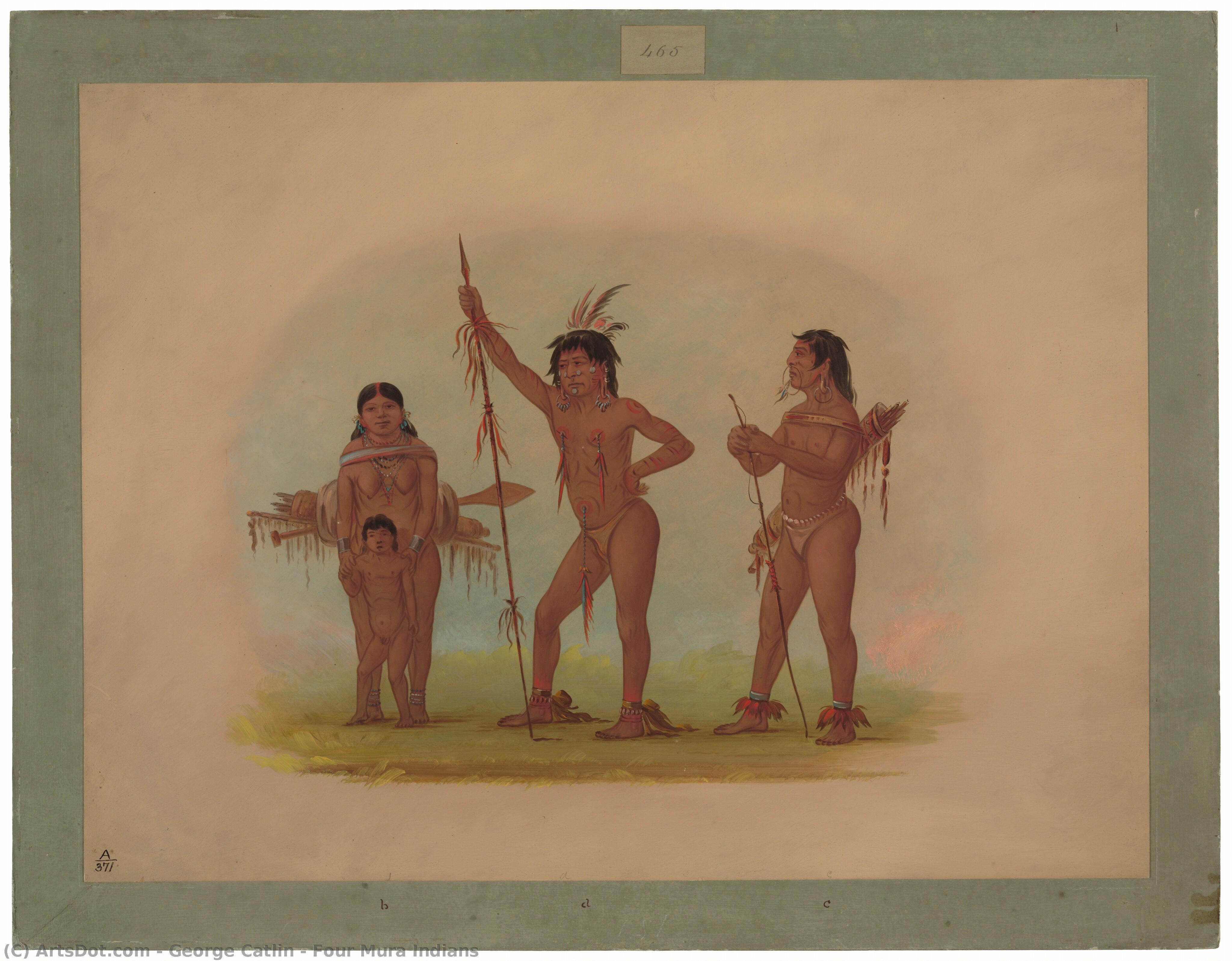 Four Mura Indians — George Catlin