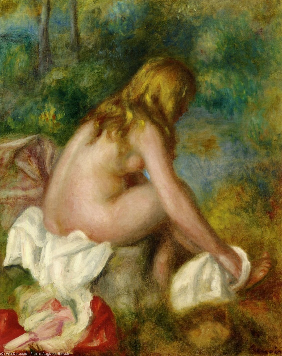 Bather, Seated Nude — ピエール＝オーギュスト・ルノワール