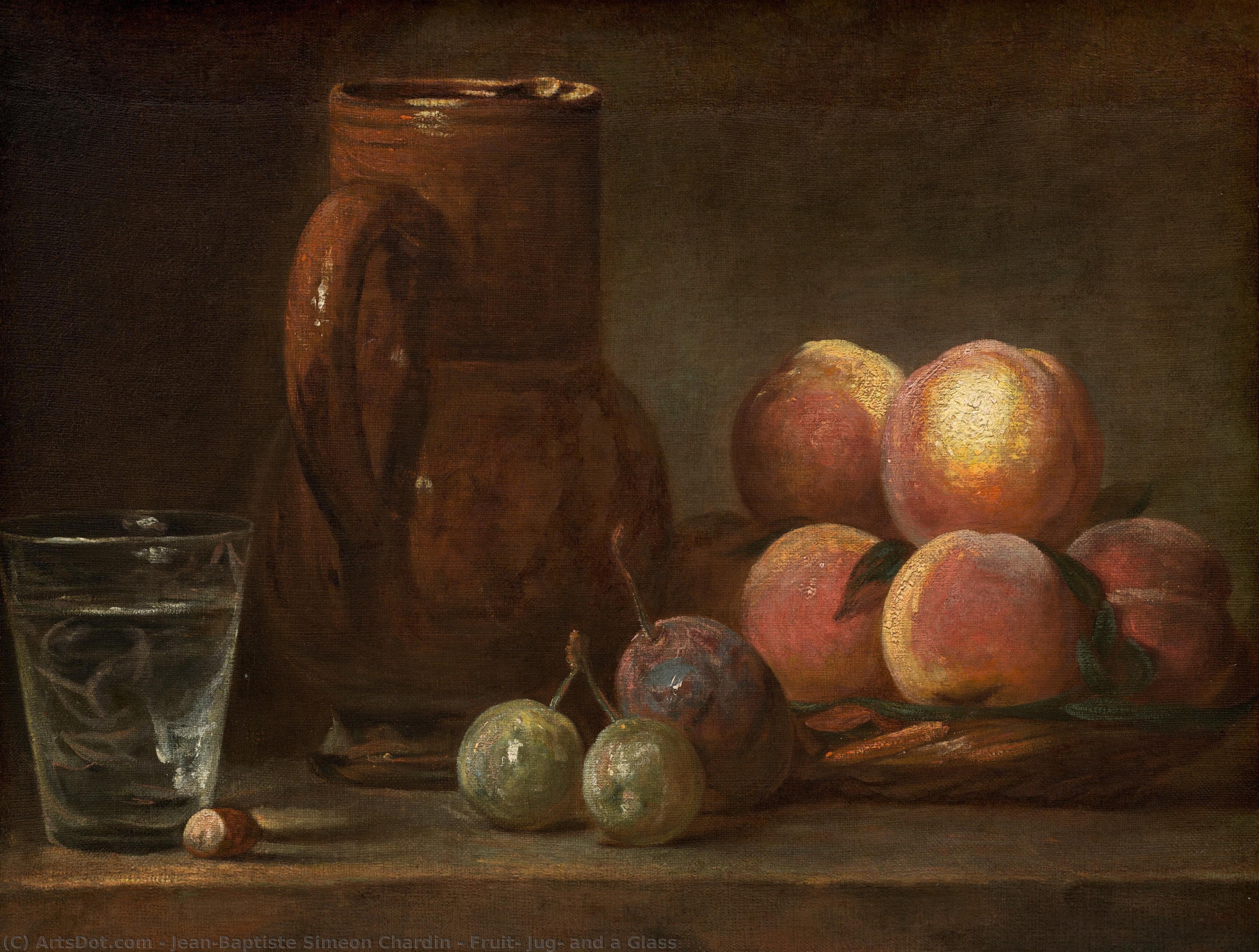Fruit, Jug, And A Glass — Žan Batist Simeon Šarden