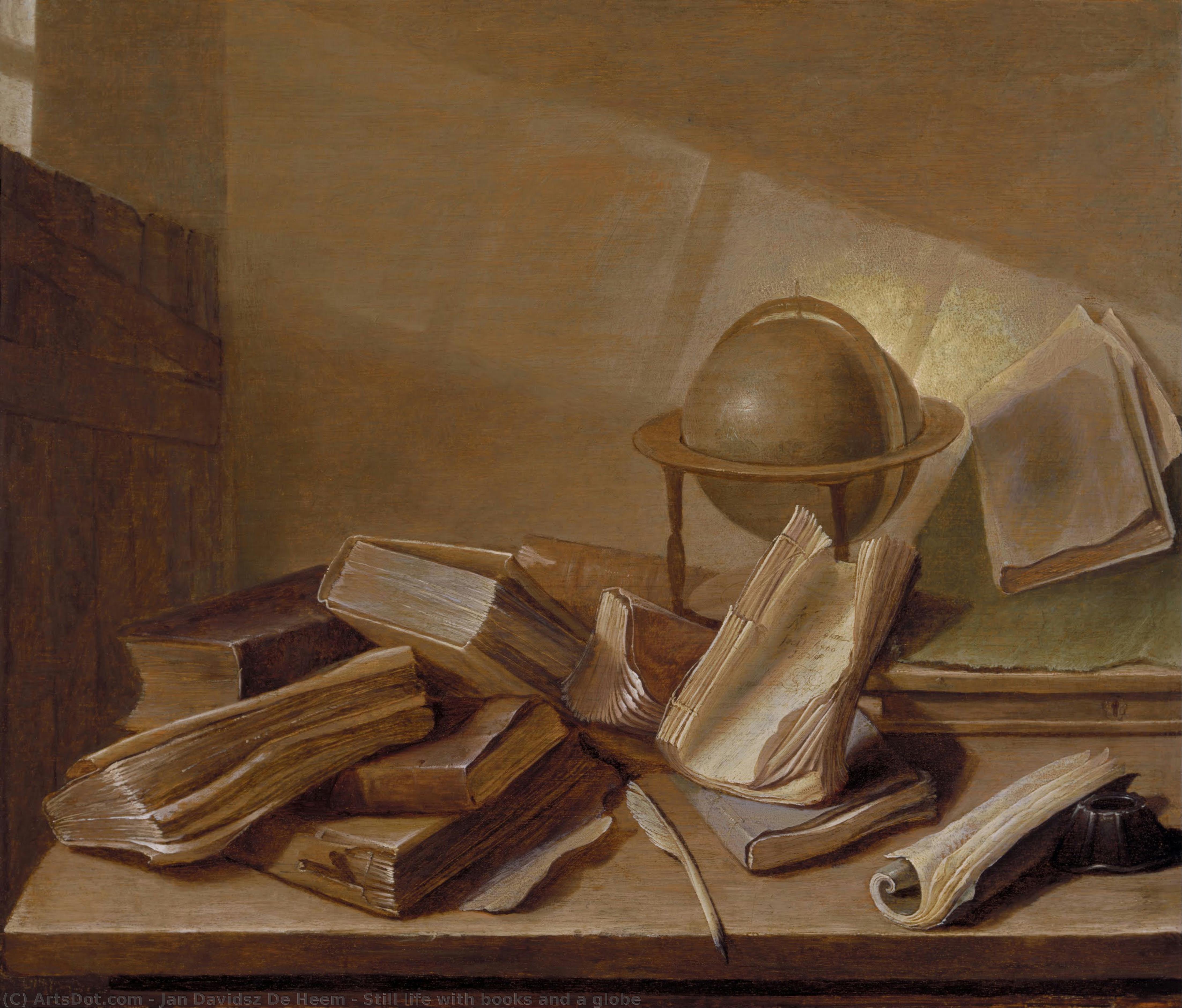 Still Life With Books And A Globe — Jan Davidsz. De Heem