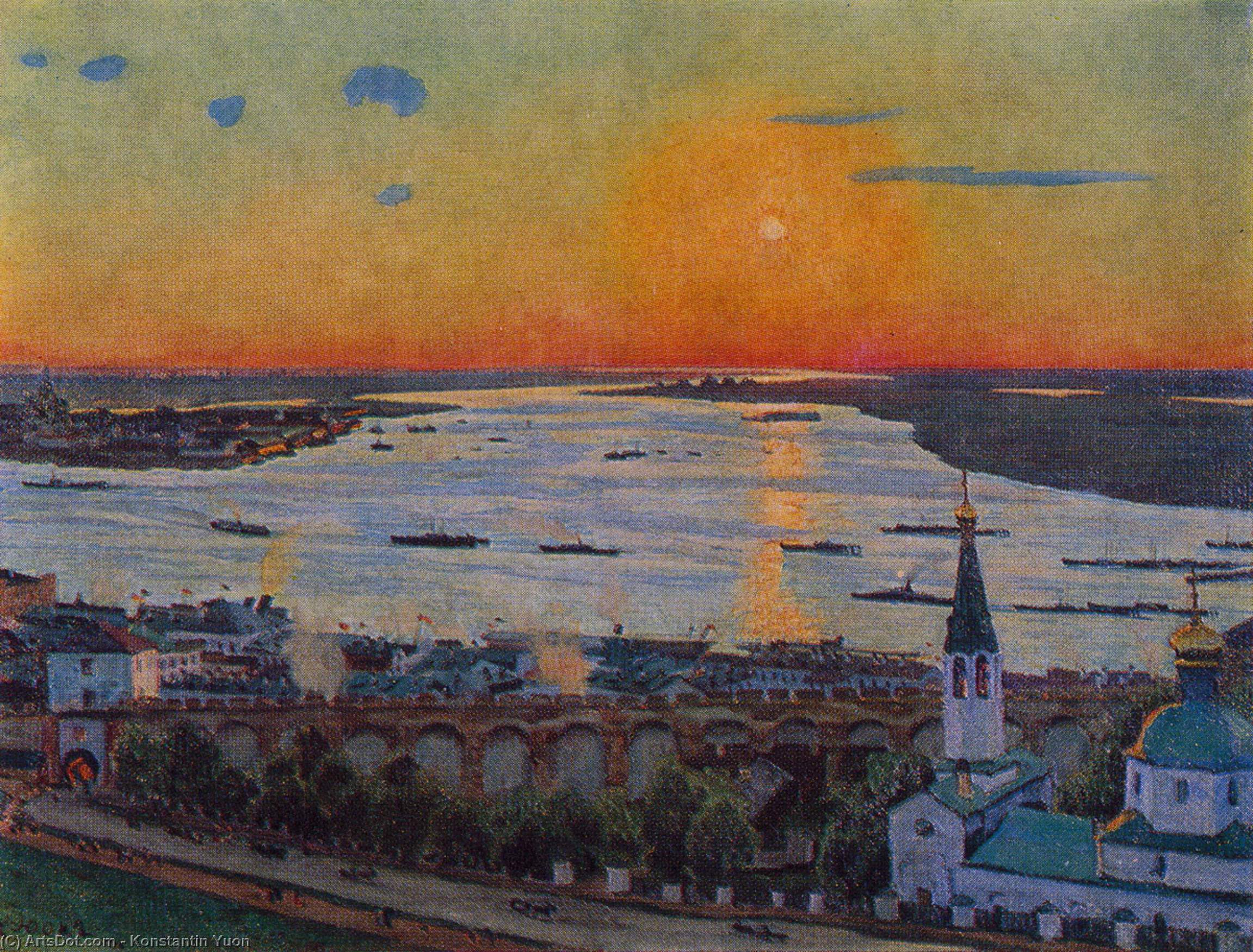 The Sunset On Volga. Nizhny Novgorod — Konstantin Yuon
