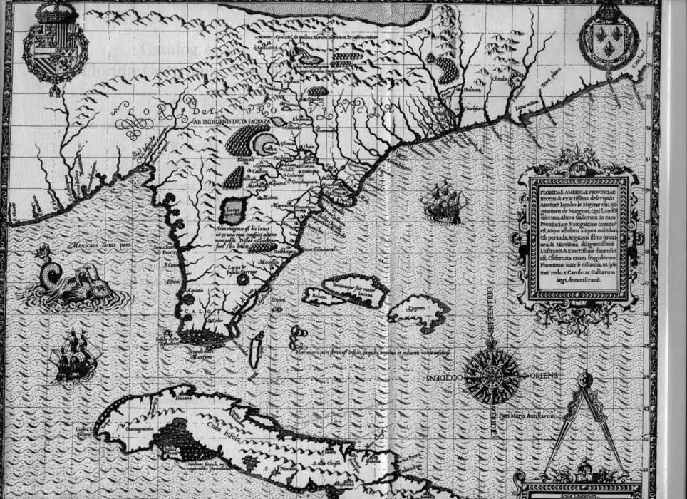 Map Of Florida — Jacques (de Morgues) Le Moyne