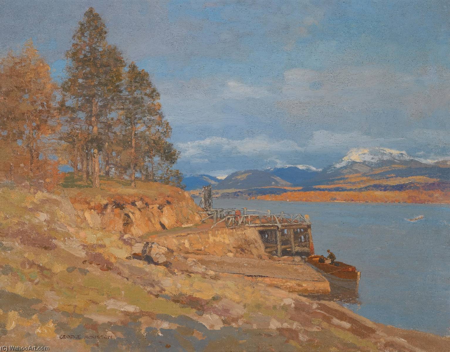 The Calm Of Autumn, Argyll On The Banks Of The Loch — George Houston