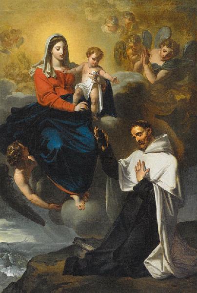 Saint Simon Stock Recevant Le Scapulaire Des Mains De La Vierge — Roques Joseph