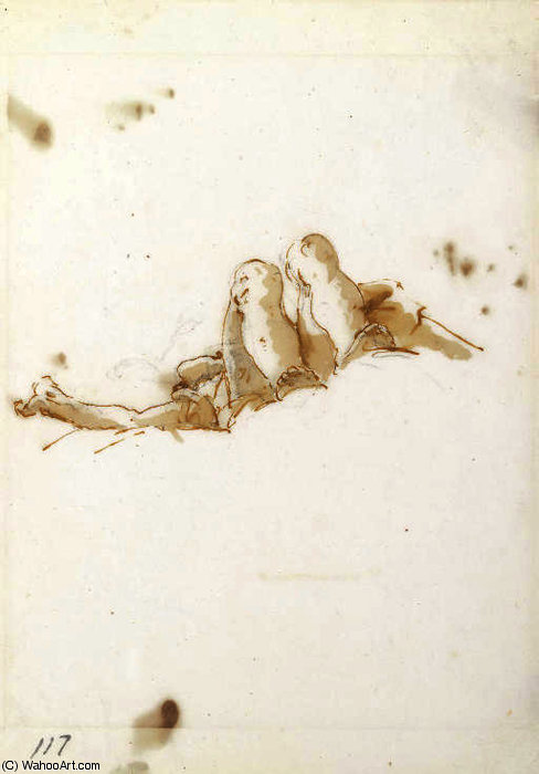 A Reclining Figure Seen From Below — Giambattista Tiepolo