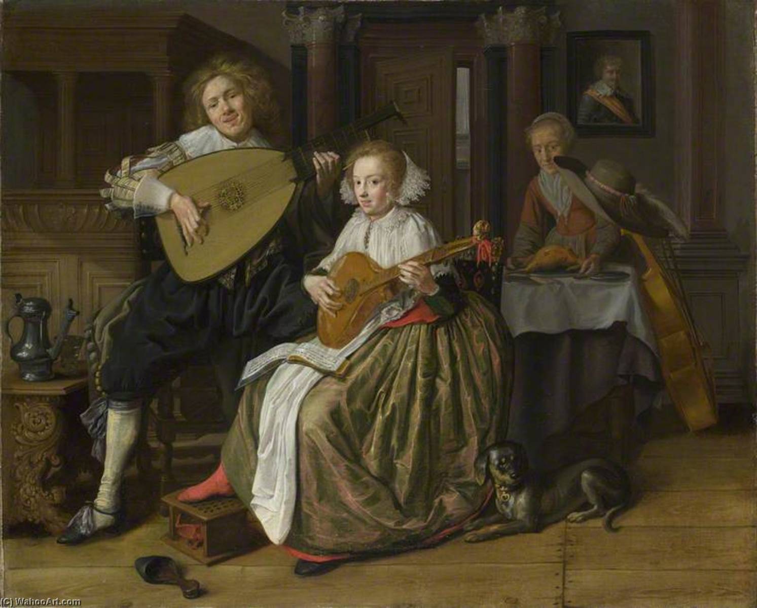 A Young Man Playing A Theorbo And A Young Woman Playing A Cittern — Jan Miense Molenaer