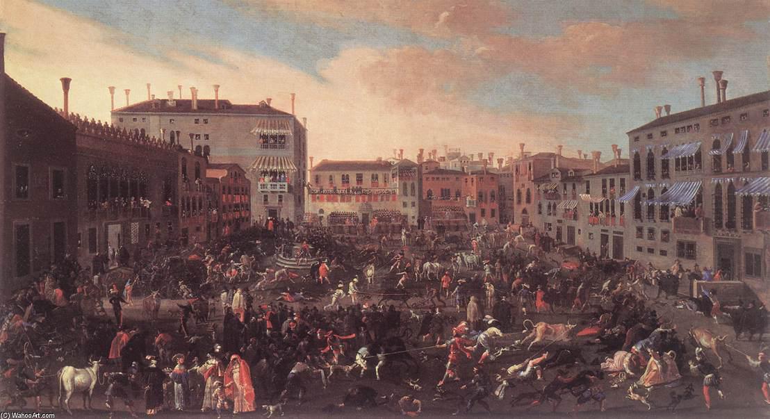 The Bull Hunt In Campo San Polo — Joseph The Younger Heintz