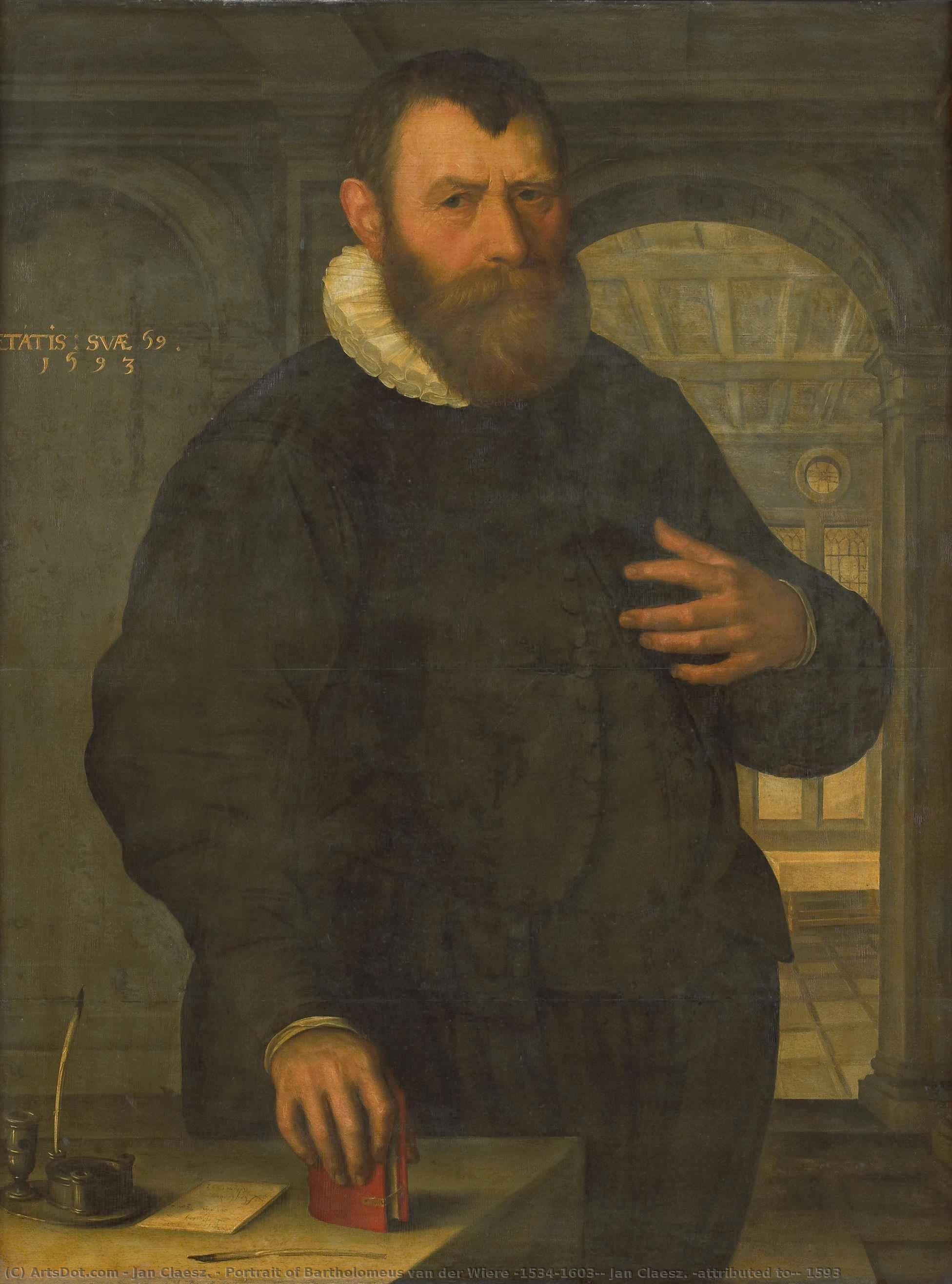 Portrait Of Bartholomeus Van Der Wiere (1534-1603), Jan Claesz. (attributed To), 1593 — Jan Claesz.