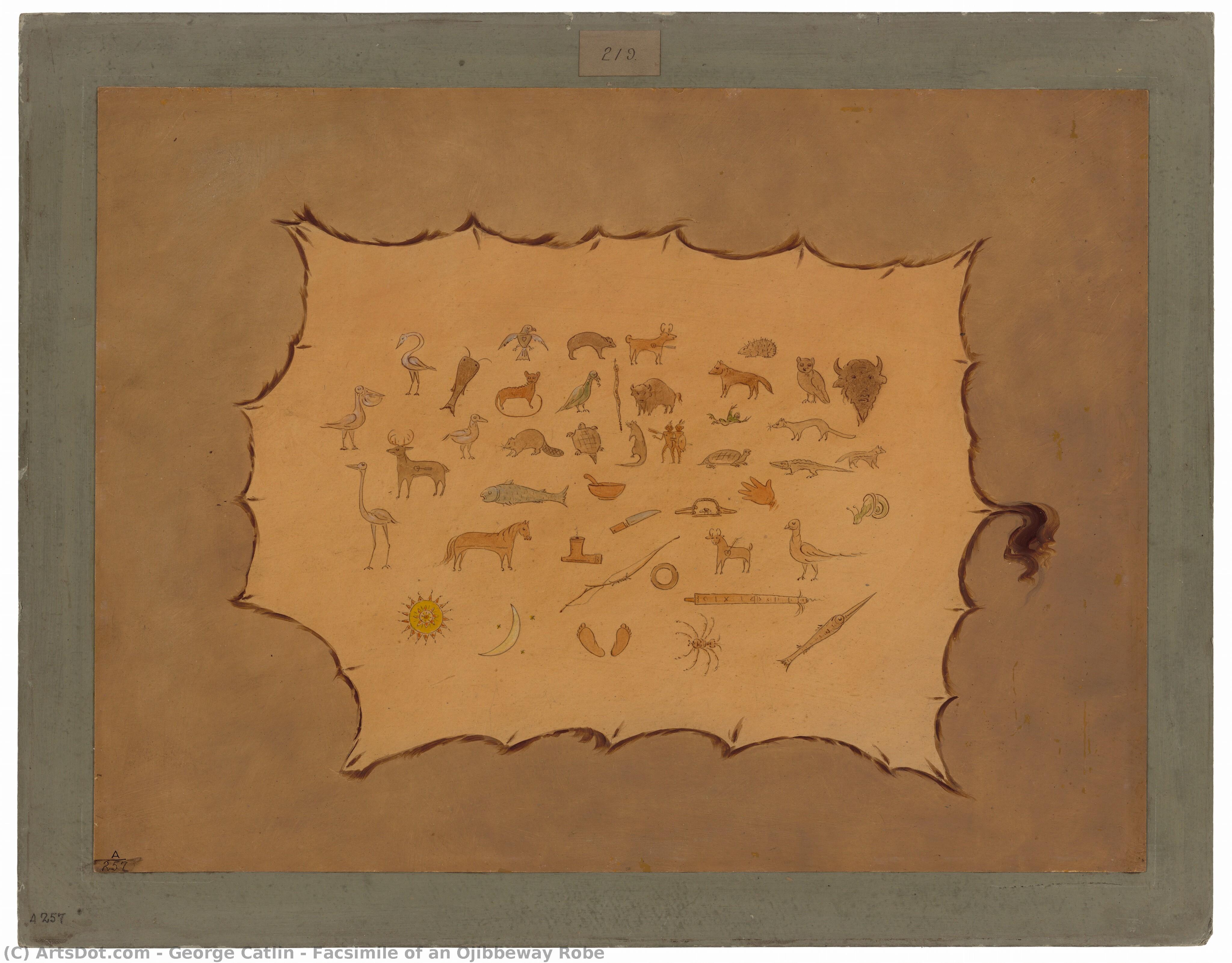 Facsimile Of An Ojibbeway Robe — George Catlin