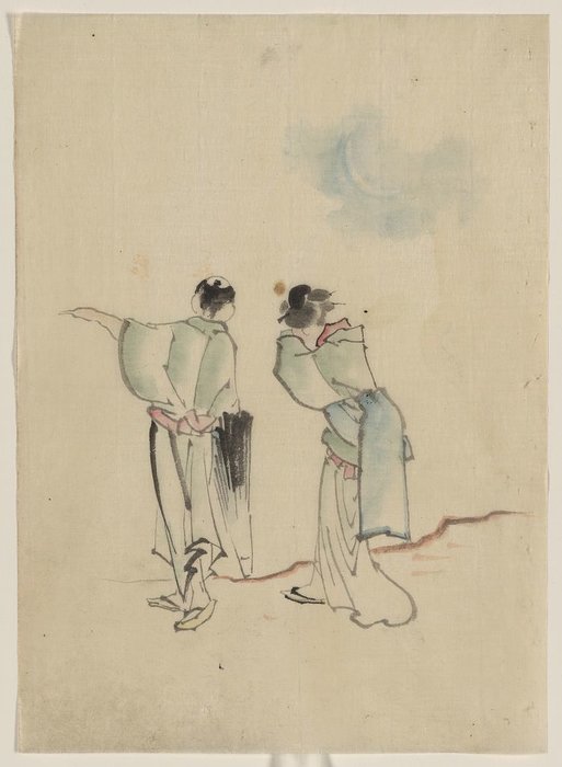 A Man And A Woman, Seen From Behind — Katsushika Hokusai