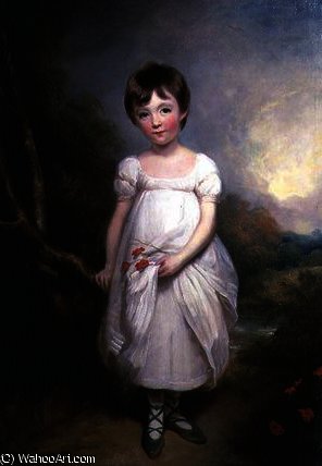Portrait Of A Young Girl In A White Dress — George Henry Harlow