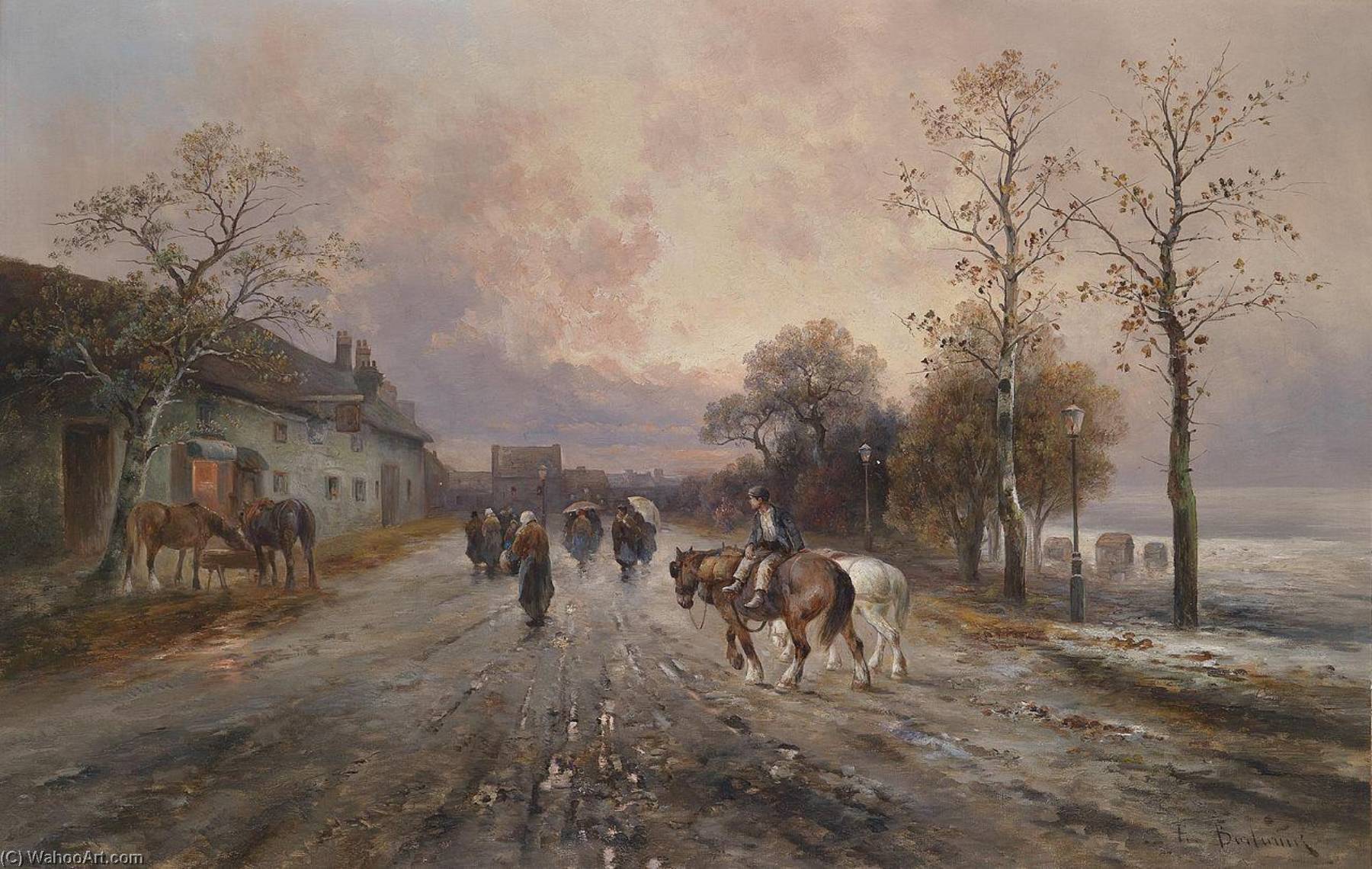 Evening In A Village — Emil Barbarini