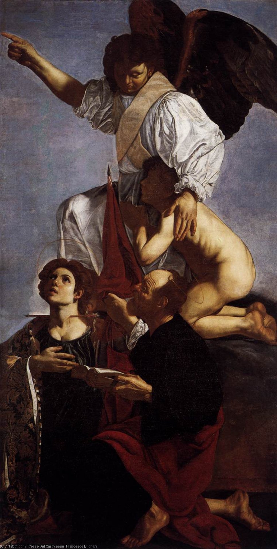 Guardian Angel With Sts Ursula And Thomas — Cecco Del Caravaggio (francesco Buoneri)
