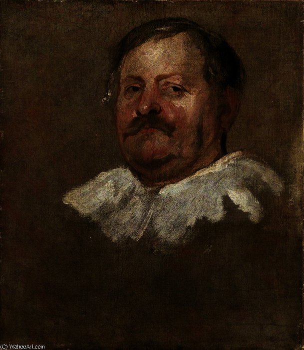 Head Of A Bearded Man Wearing A Falling Ruff — Sir Anthony Van Dyck