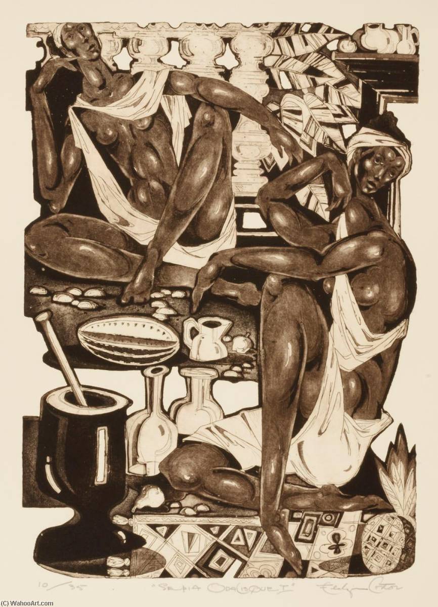 Sepia Odalisque I — Eldzier Cortor